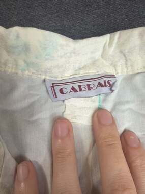 Vintage 80s Cabrais Floral Button Up Blouse with Dolman Sleeves